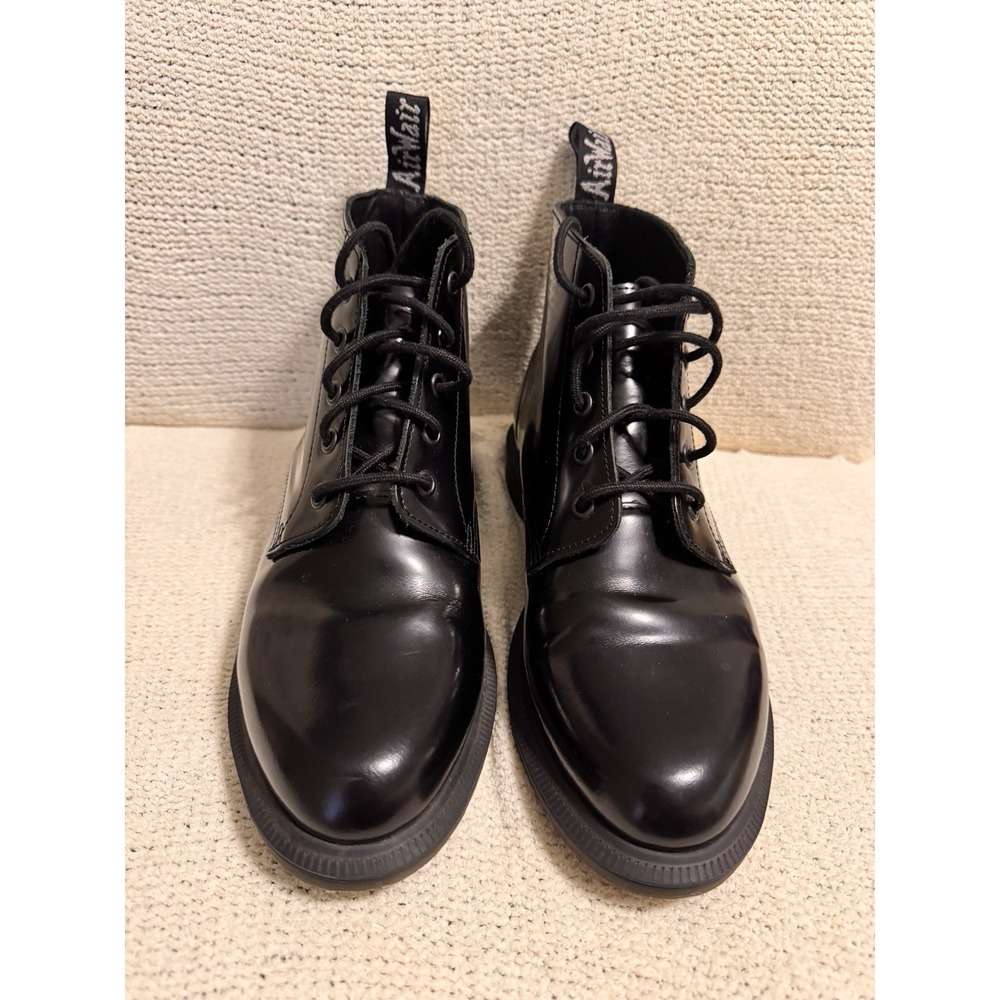 Dr. Martens Emmeline 5 Eye Black Smooth Leather Boots Womens US 8 EU39